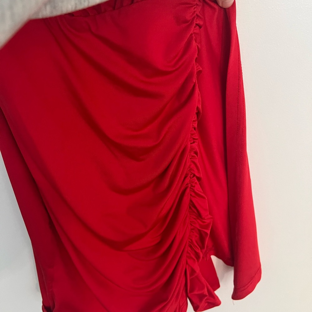 Superdown Rouched Red Dress - Picture 2 of 4